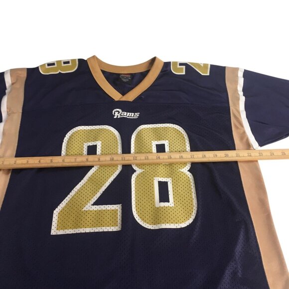 St Louis Rams Jersey Mens Large NFL Football Marshall Faulk 28 Nike 2000s - Picture 9 of 15
